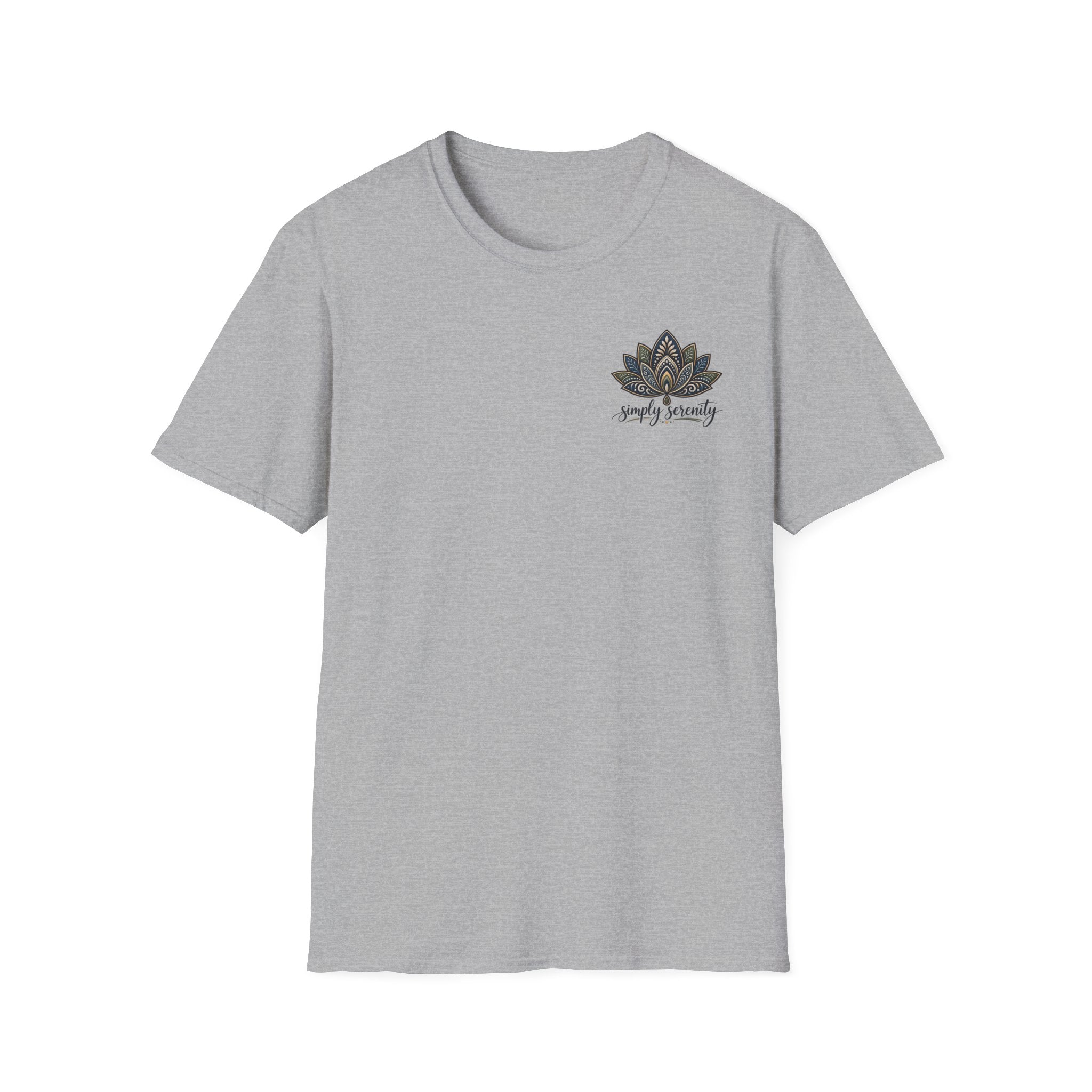 Simply Serene Lotus T-Shirt — Minimal Floral Chest Logo