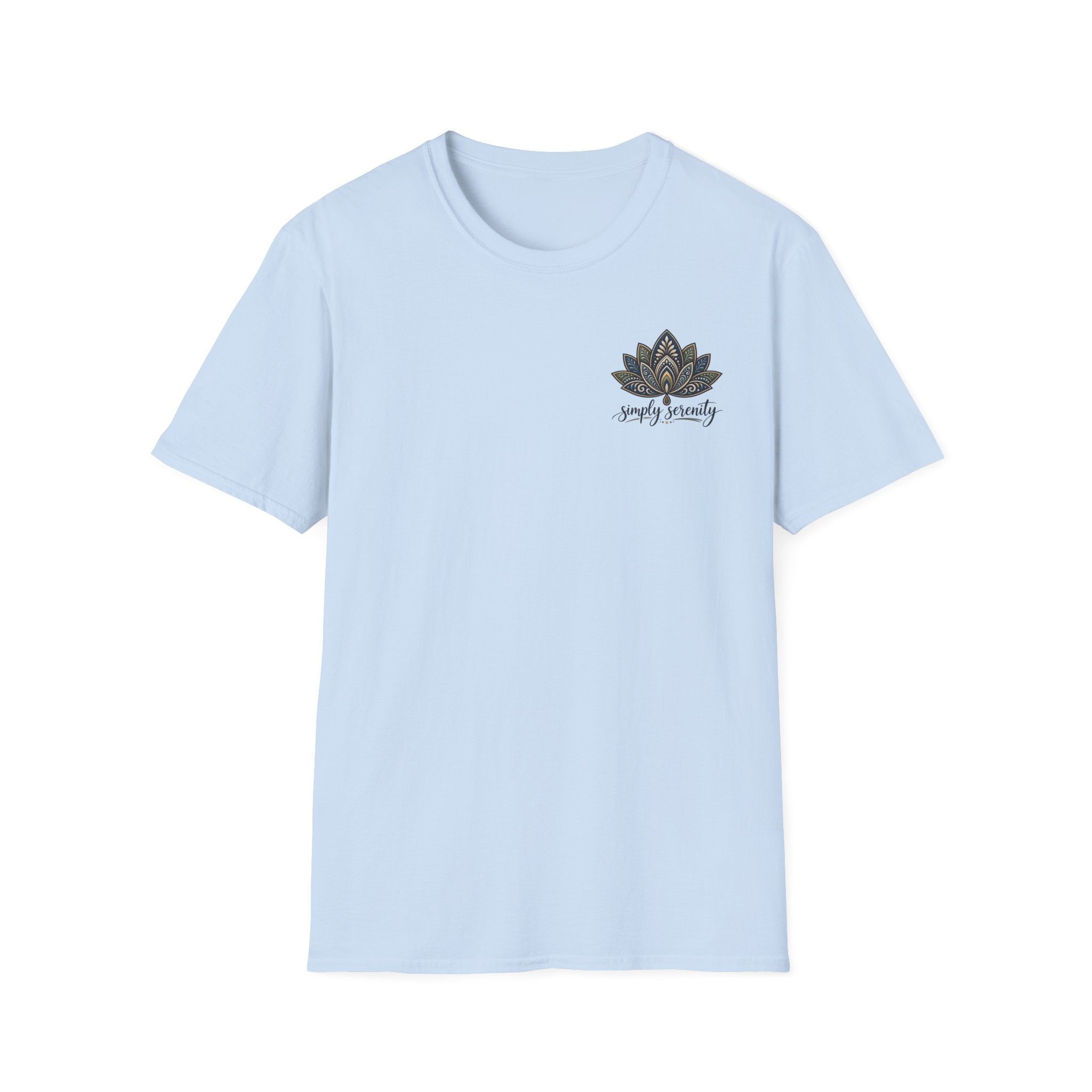 Simply Serene Lotus T-Shirt — Minimal Floral Chest Logo