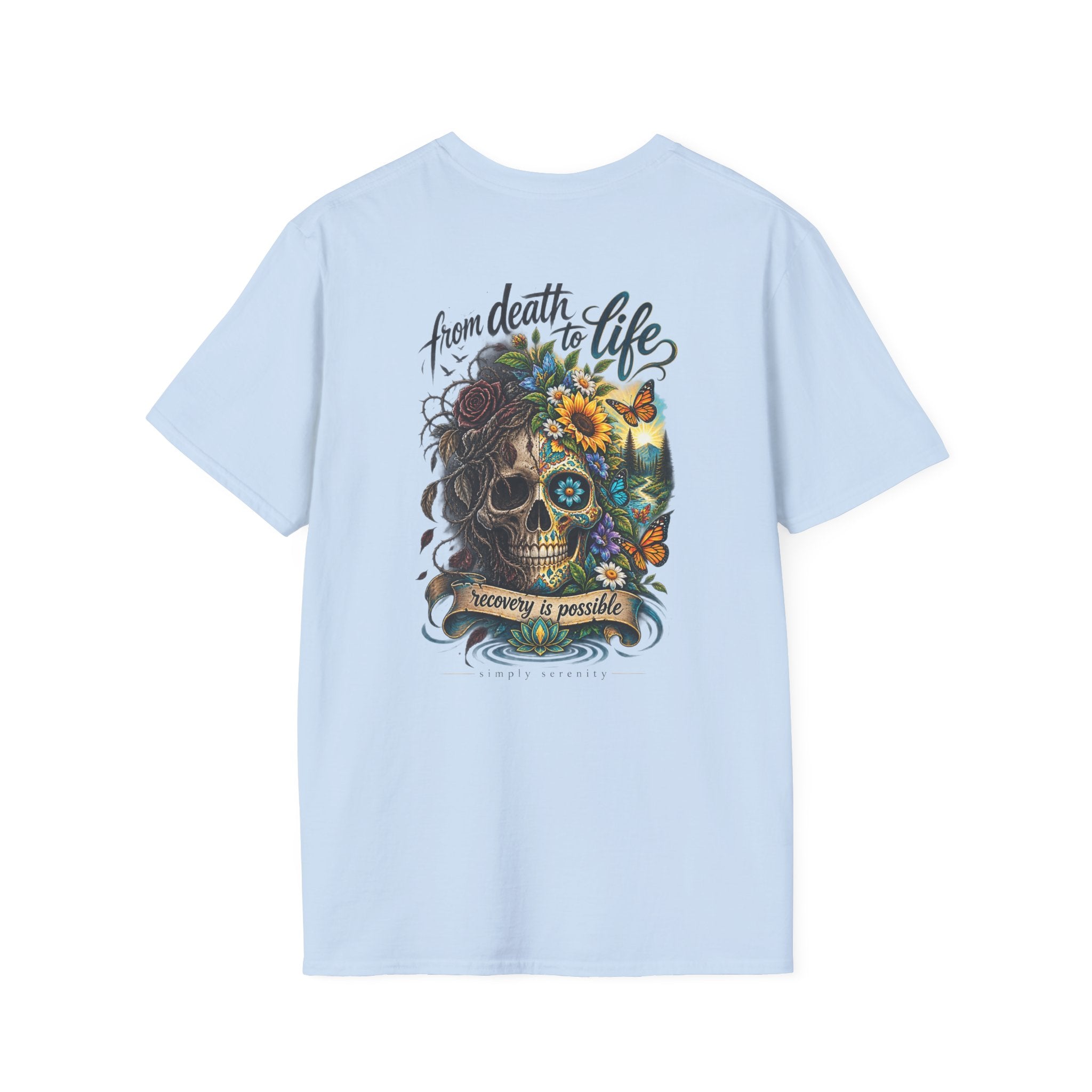 Simply Serene Lotus T-Shirt — Minimal Floral Chest Logo