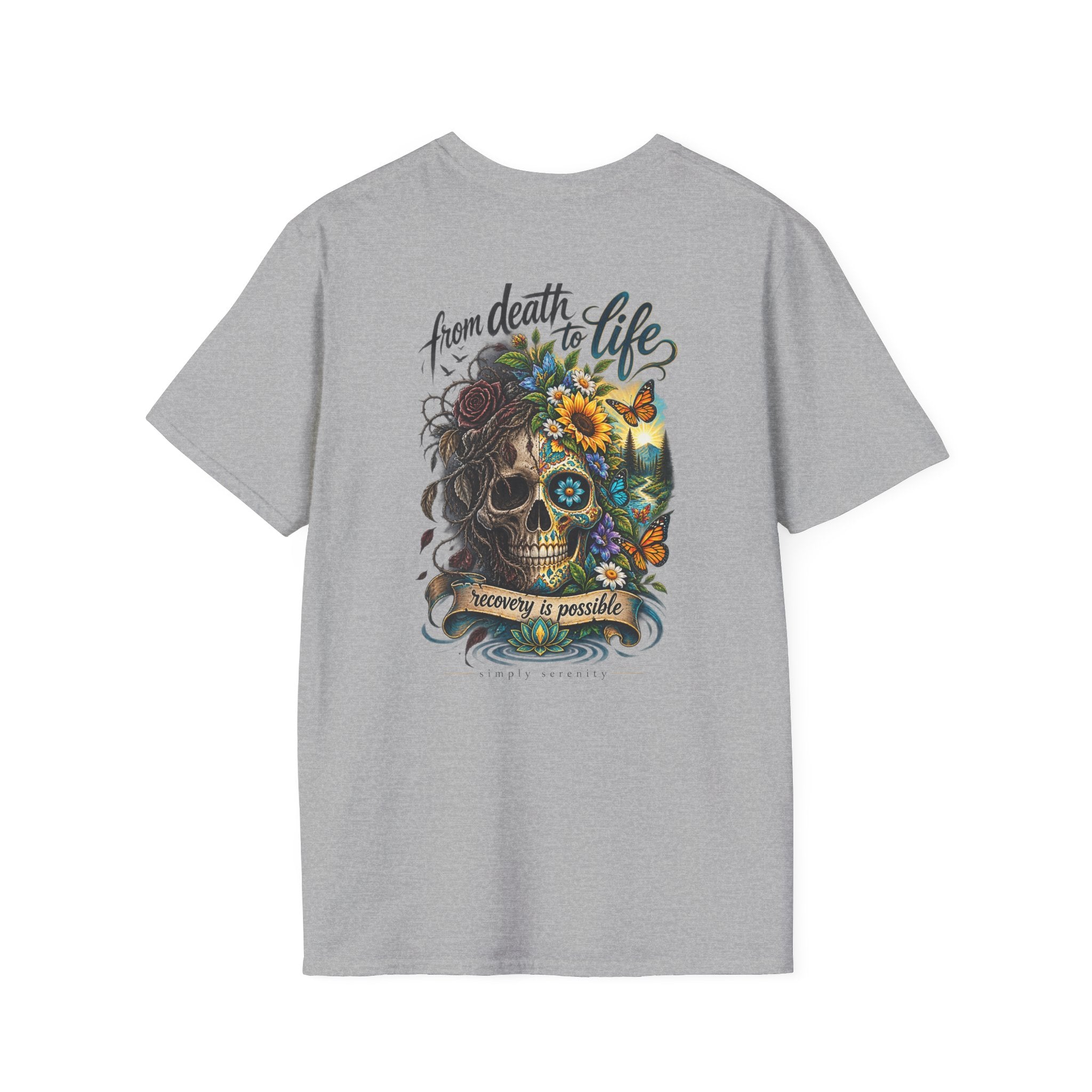Simply Serene Lotus T-Shirt — Minimal Floral Chest Logo