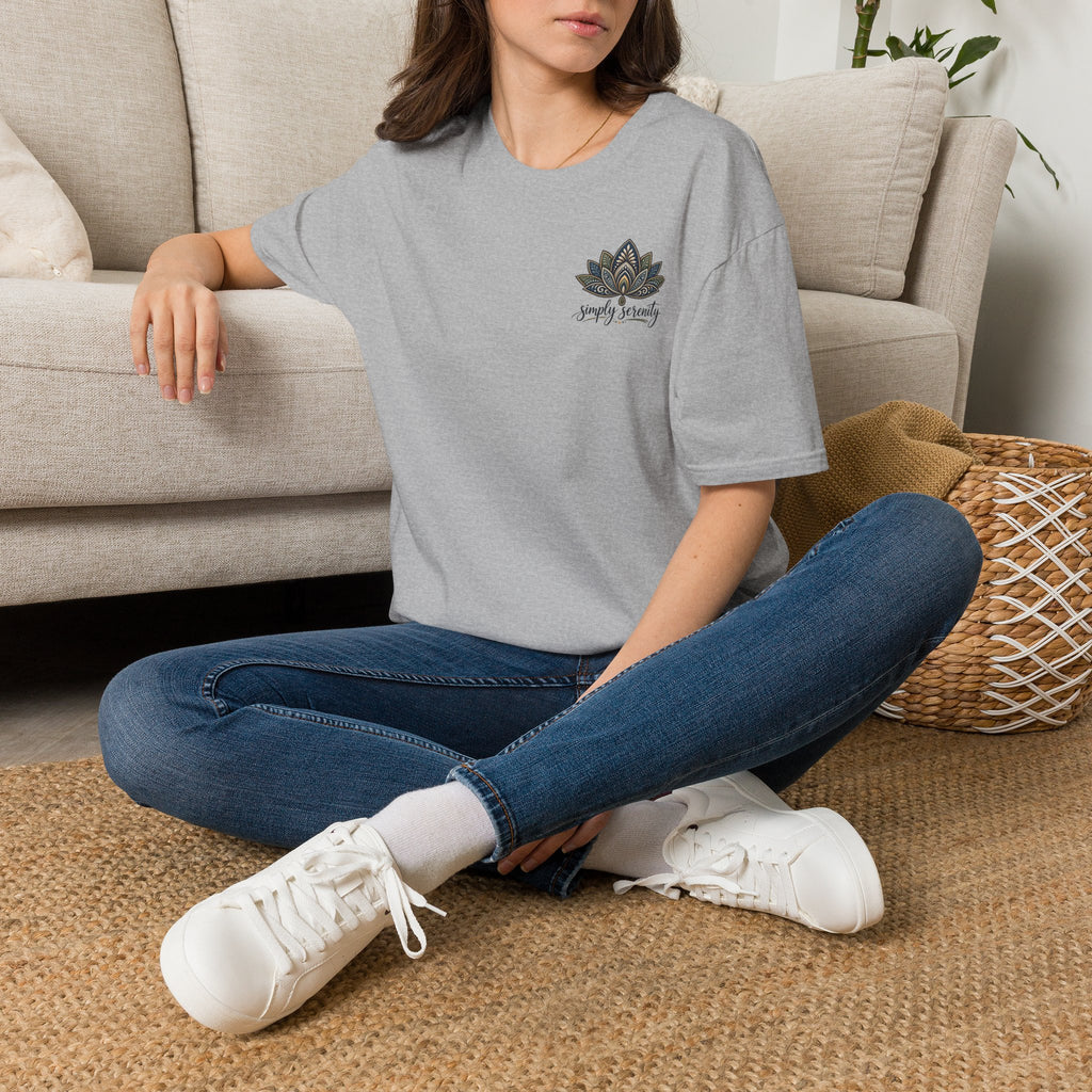 Simply Serene Lotus T-Shirt — Minimal Floral Chest Logo