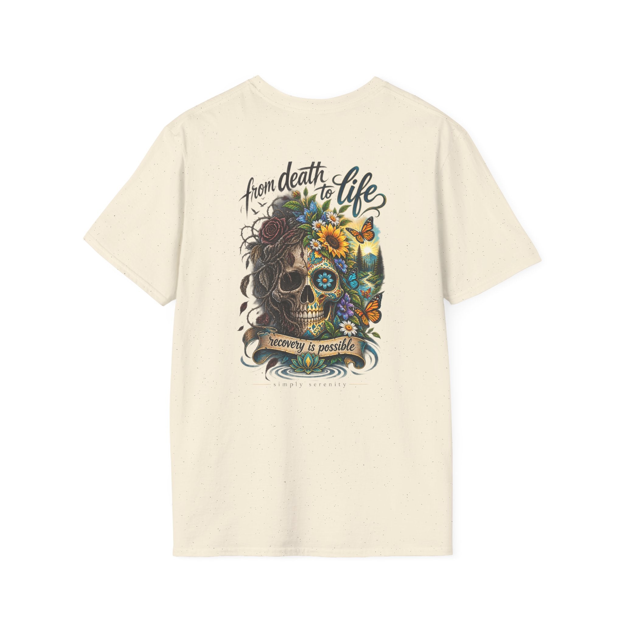 Simply Serene Lotus T-Shirt — Minimal Floral Chest Logo