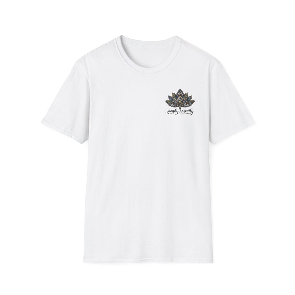 Simply Serene Lotus T-Shirt — Minimal Floral Chest Logo