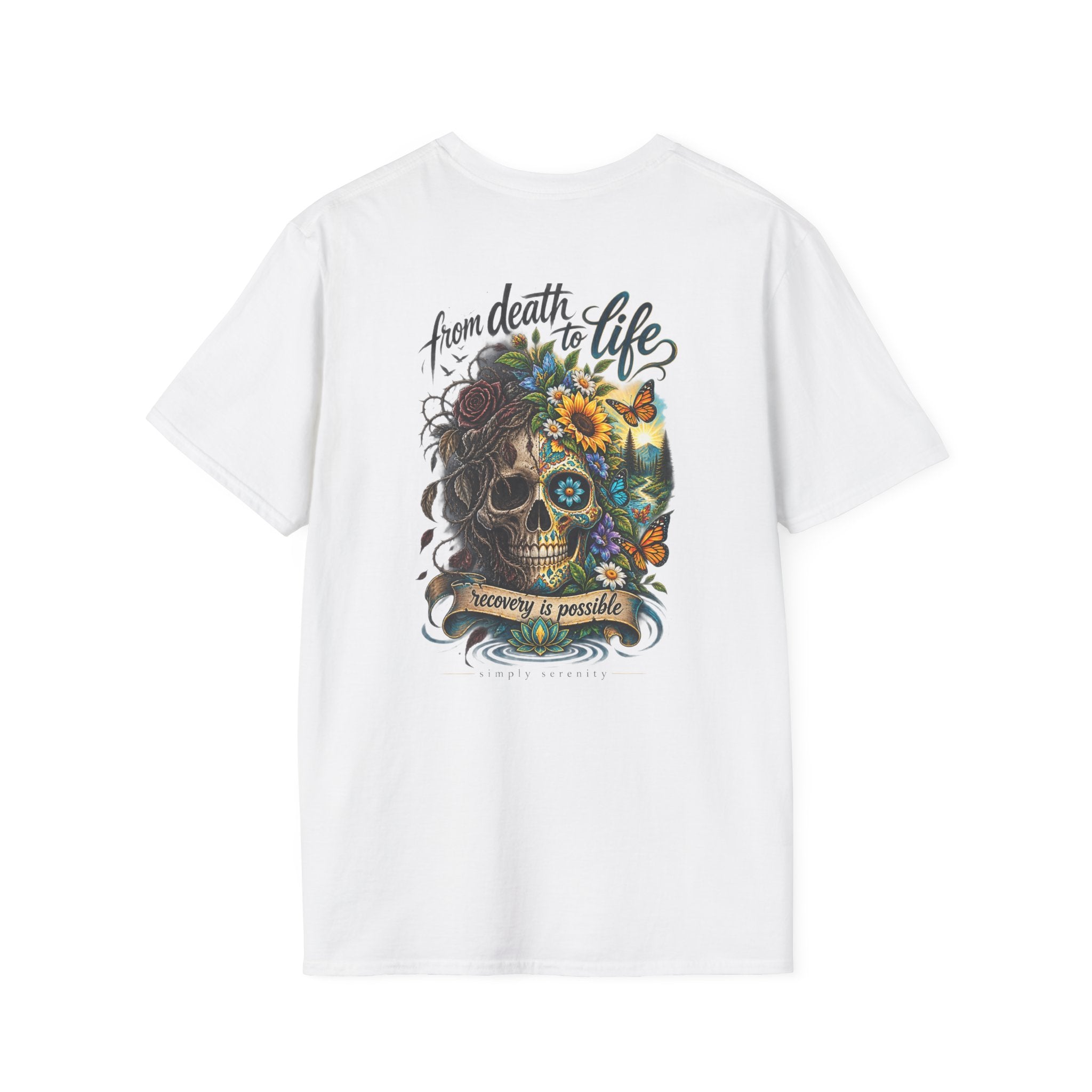 Simply Serene Lotus T-Shirt — Minimal Floral Chest Logo